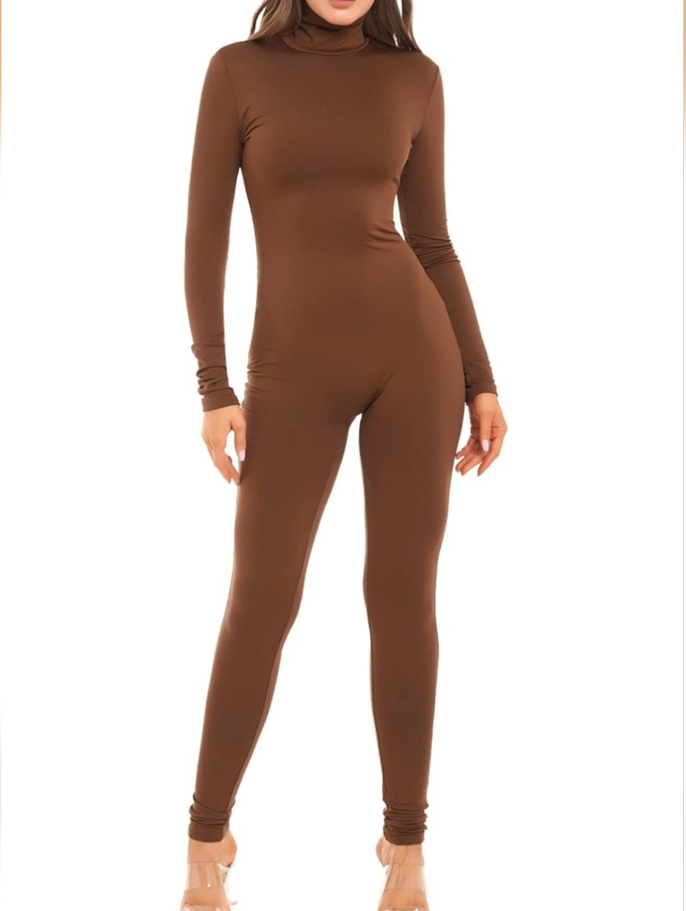 Brown bodysuit catsuit tight